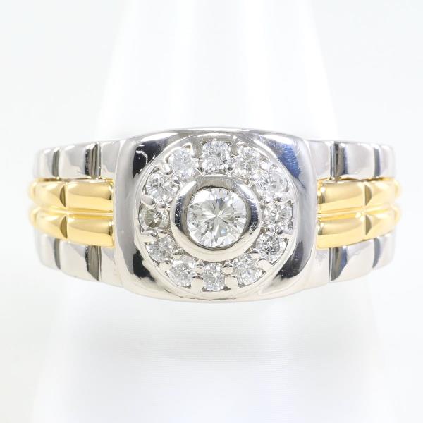 【素材】 PT900/プラチナ K18/イエローゴールド 【石目】 天然ダイアモンド 0.308ct 0.41ct クラリティー：SI2 カラー：F カット：Fair 【総重量】 約19.6g 【サイ