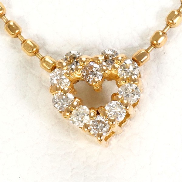 【素材】 K18/ピンクゴールド 【石目】 ダイヤ 0.06ct 【総重量】 約1.3g 【サイズ】 トップ：全長 約5×5mm(トップとチェーン取り外し不可) チェーン：全長 約40cm(アジャスタ