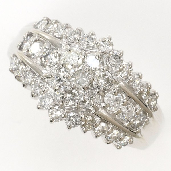 【素材】 PT900/プラチナ 【石目】 天然ダイアモンド 1.00ct 【総重量】 約7.1g 【サイズ】 約13号 【最大幅】 約12mm 【サイズ直し】 不可 【付属品】 カード式鑑別書(ジェム