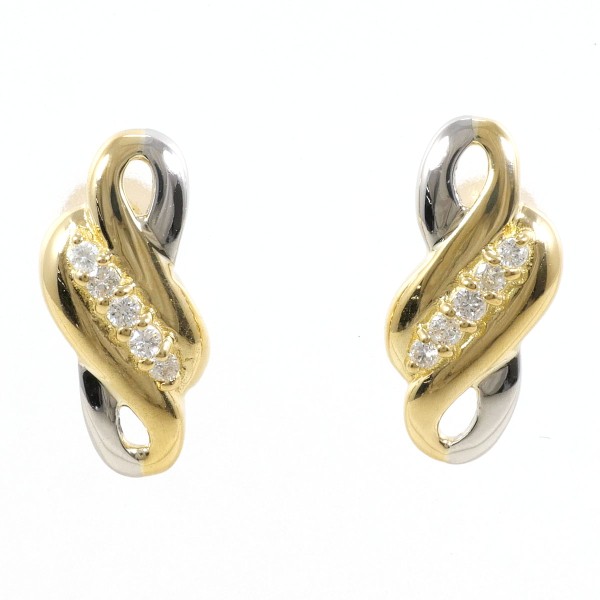 【素材】 PT850/プラチナ K18/イエローゴールド 【石目】 ダイヤ 0.05ct ×2 【総重量】 約3.1g 【付属品】 なし 【商品の状態】 新品仕上げ済み ※ご注文前にご確認ください※ 