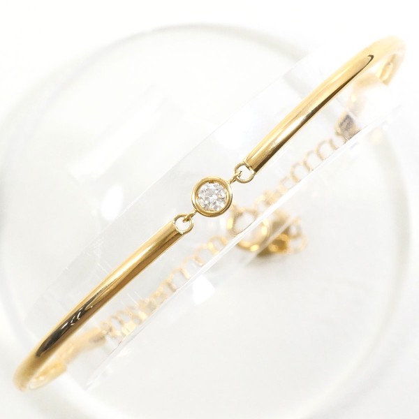 【素材】 K18/イエローゴールド 【石目】 ダイヤ 0.08ct 【総重量】 約2.1g 【サイズ】 チェーン：全長 約19cm(アジャスター5cm) 【付属品】 なし 【商品の状態】 新品仕上げ済