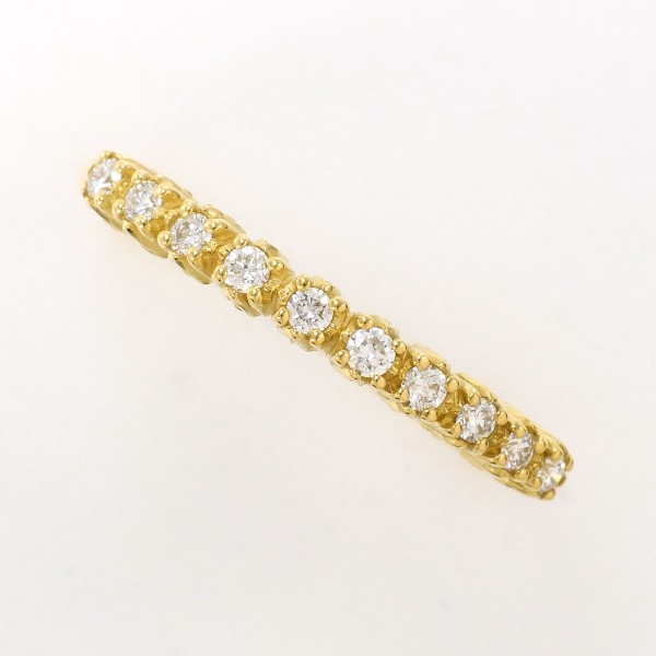 【素材】 K18/イエローゴールド 【石目】 ダイヤ 0.15ct 【総重量】 約1.7g 【サイズ】 約13号 【最大幅】 約2.5mm 【サイズ直し】 不可 【付属品】 なし 【商品の状態】 新品