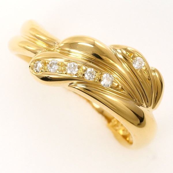 【素材】 K18/イエローゴールド 【石目】 ダイヤ 0.06ct 【総重量】 約2.8g 【サイズ】 約7.5号 【最大幅】 約9mm 【サイズ直し】 不可 【付属品】 なし 【商品の状態】 新品仕