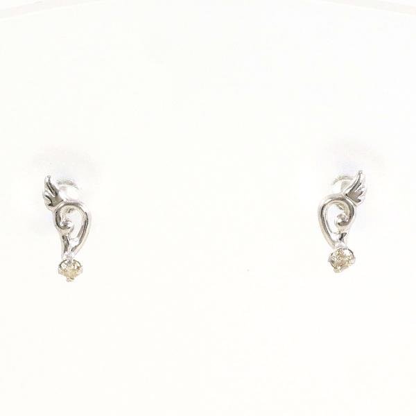 【素材】 K10/ホワイトゴールド 【石目】 ダイヤ 0.01ct ×2 【総重量】 約0.1g 【付属品】 なし 【商品の状態】 新品仕上げ済み ※ご注文前にご確認ください※ ・再生ジュエリーの為す