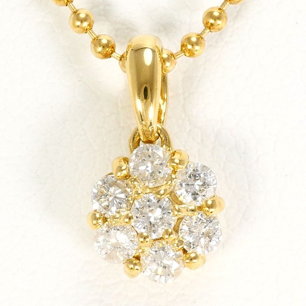 【素材】 K18/イエローゴールド 【石目】 ダイヤ 0.25ct 【総重量】 約3.0g 【サイズ】 トップ：全長 約11×7mm(トップとチェーン取り外し可) チェーン：全長 約40cm(アジャス