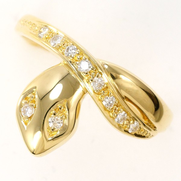 【素材】 K18/イエローゴールド 【石目】 ダイヤ 0.13ct 【総重量】 約2.7g 【サイズ】 約12号 【最大幅】 約12mm 【サイズ直し】 不可 【付属品】 なし 【商品の状態】 新品仕
