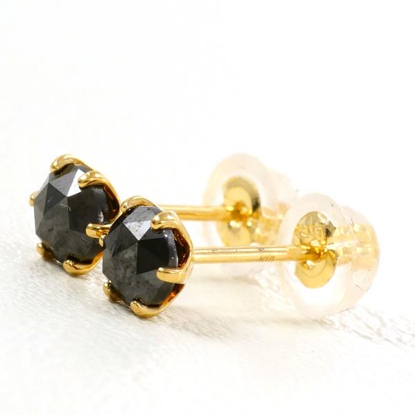 【素材】 K18/イエローゴールド 【石目】 ブラックダイヤ 0.24ct ×2 【総重量】 約0.3g 【付属品】 なし 【商品の状態】 新品仕上げ済み ※ご注文前にご確認ください※ ・再生ジュエリ